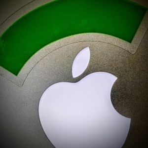 Apple Logo with Republic Wireless Logo on top